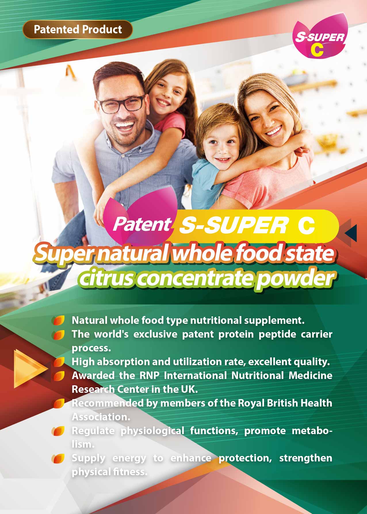 Patent S-Super C Super natural whole food state citrus concentrate powder